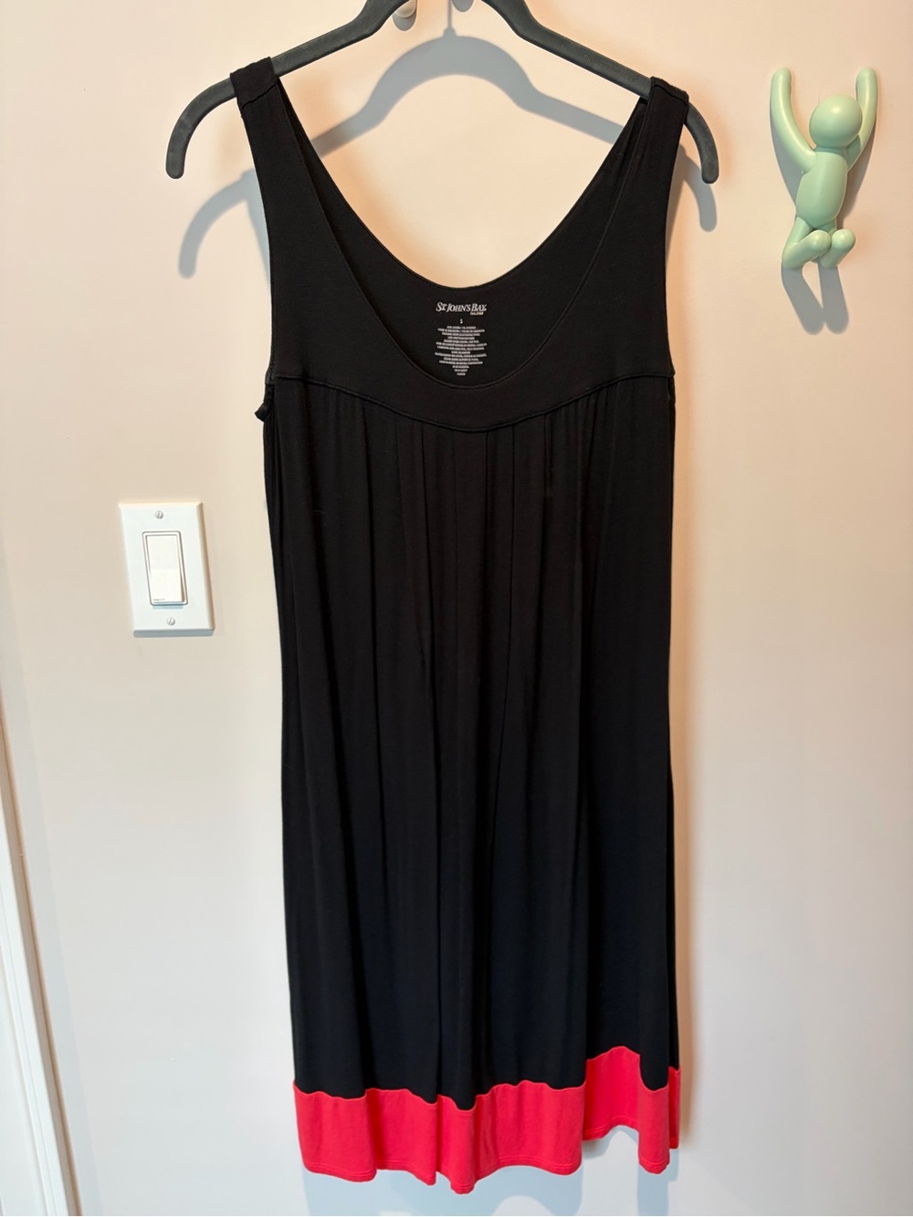 St. John's Bay Black Dress with Pink Contrast Hem